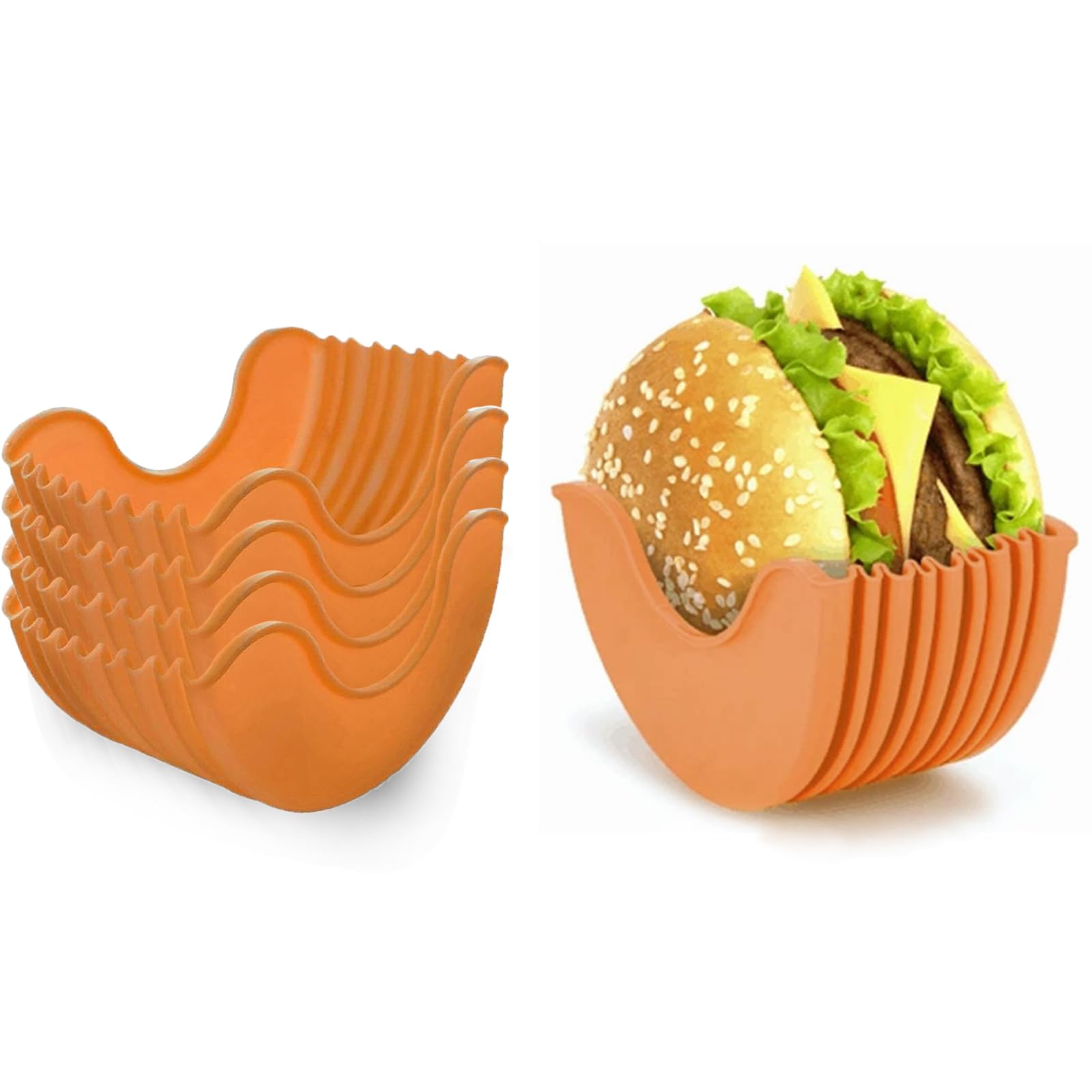 4 Soportes Retráctiles Para Hamburguesas Para Comer, Soporte De Silicona Para Hamburguesas De Coche, Utensilios De Cocina, Accesorios De Parrilla, Clip Retráctil, Soporte De Silicona Para Hamburguesas
