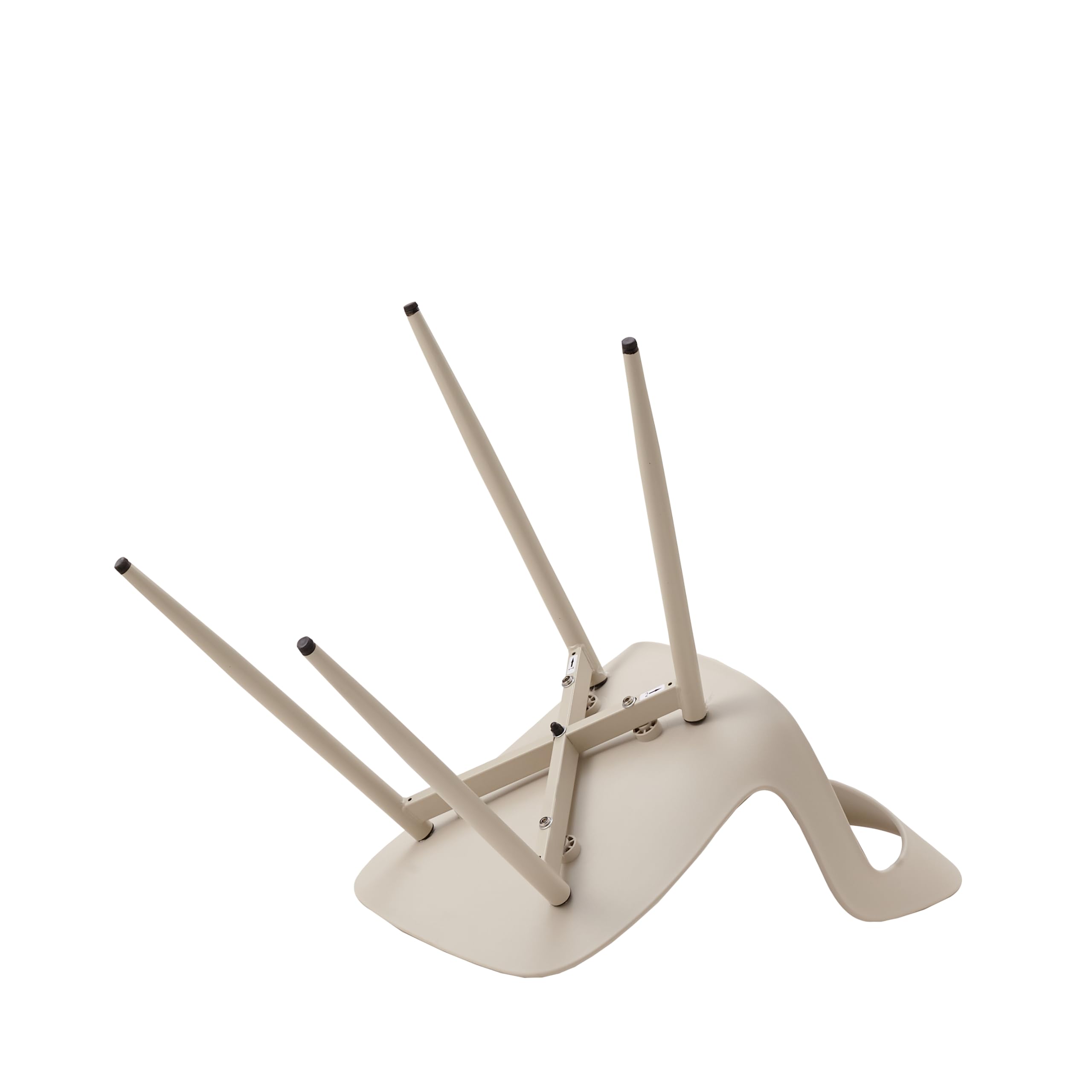 Set di 6 Sedie da Pranzo; Sedie da Cucina con Design a Schienale Cavo; Sedile in Polipropilene e Robuste Gambe in Metallo (Marrone)