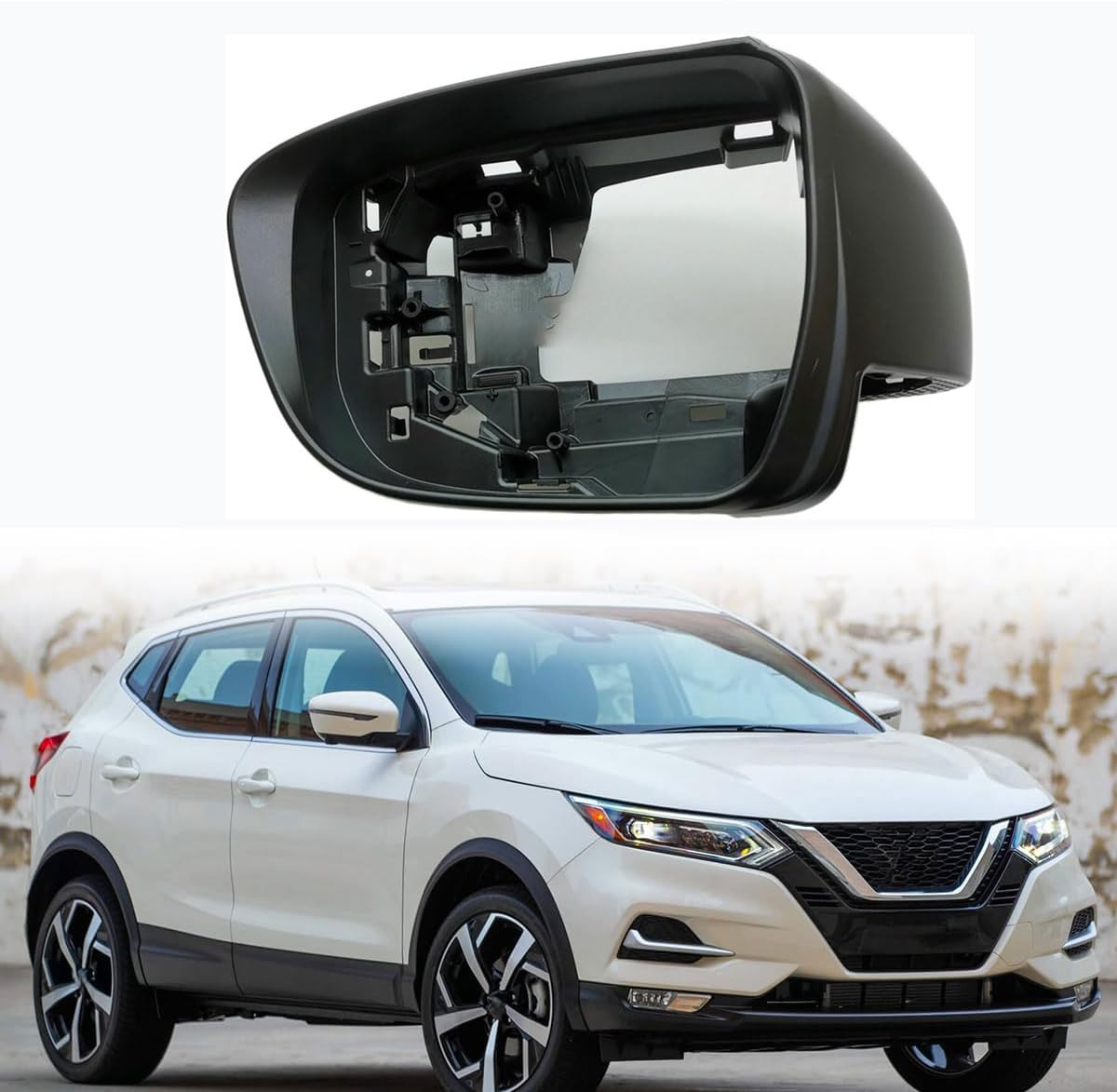 Cadre de Rétroviseur Latéral de Voiture pour Qashqai J11 2014 2015 2016 2017 2018 2019 2020 Pièces de Rechange Cadre de Boîtier du Rétroviseur Gauche/Droite Ajustement,Left