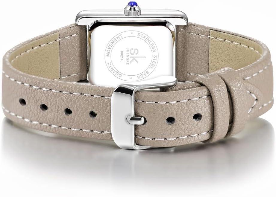 SHENGKE Minimalist Vintage Square Watches for Women with Leather Strap - Image 7