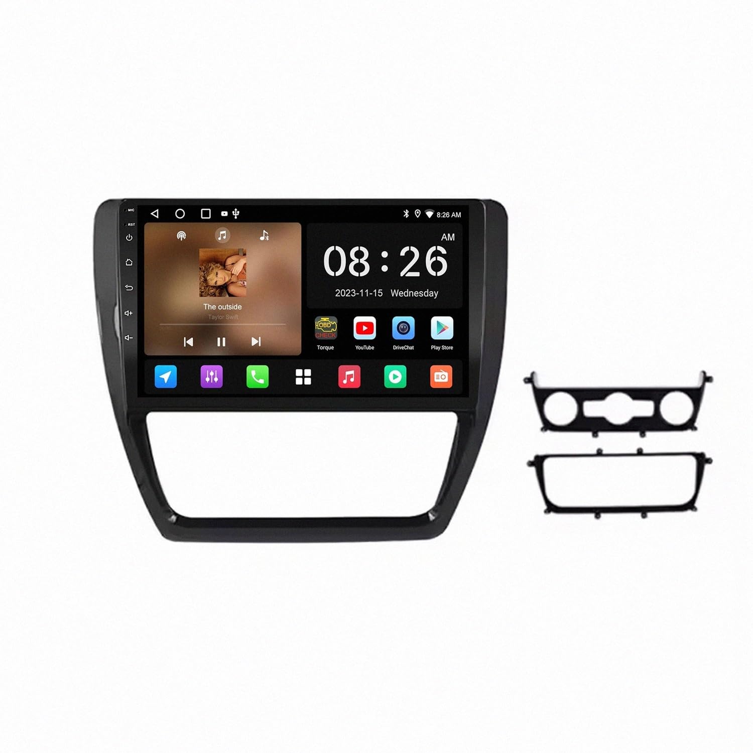 Radio Coche 2 DIN Bluetooth para Volkswagen Jetta Bora Pantalla HD Carplay Espejo 8