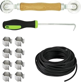 Sumreen Screen Repair Kit, Screen Tool with Rolling Tool, Spline Removal Hook, Screen Installer Clips(8 pcs), Screen Splin...