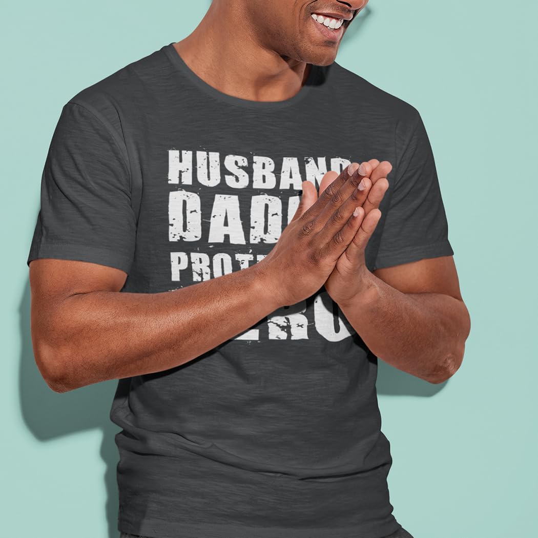 shop4ever Ehemann Daddy Protektor Hero T-Shirt - Grau - X-Groß