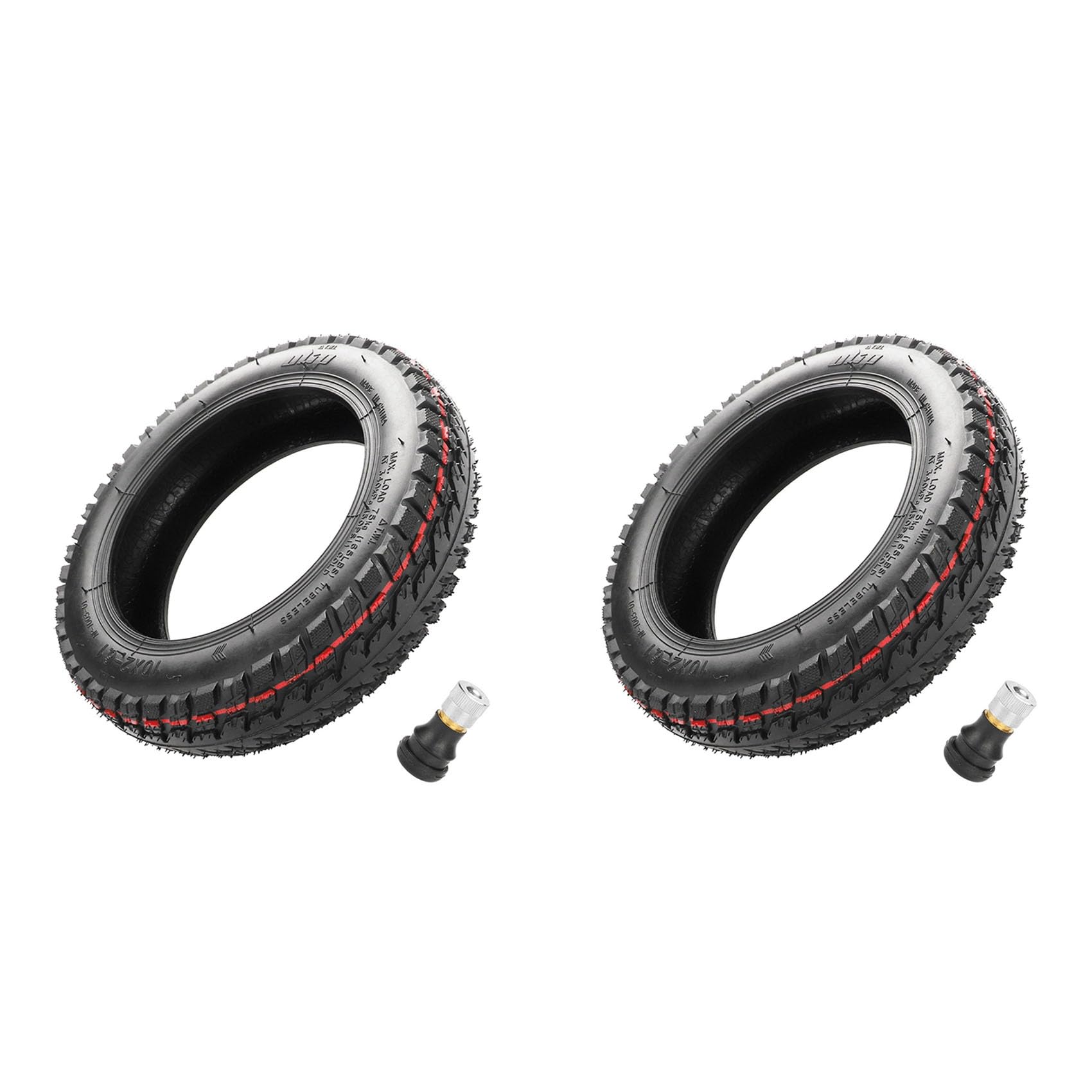 Dytebeply 2X 10Inch Modified Off-Road Vacuum Tires 10X2-6.1 Vacuum Tires for M365//1S Front and Back Wheel Tyre Parts