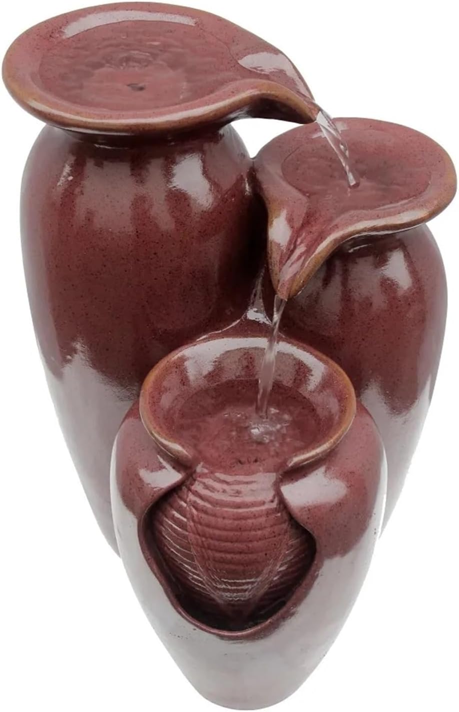 Waterfalls Water Fountain Decor Floor Water Glazed Pots Fountain for Outdoor Patio Garden Backyar