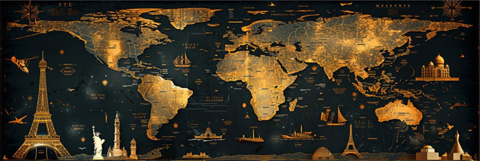 Large Paint by Numbers for Adults Map Paint by Numbers Kits City Paint by Numbers for Adults Beginner,DIY Painting with Paintbrushes and Acrylic Pigment,Hobbies for Adults Crafts,Women Gifts 100x300cm