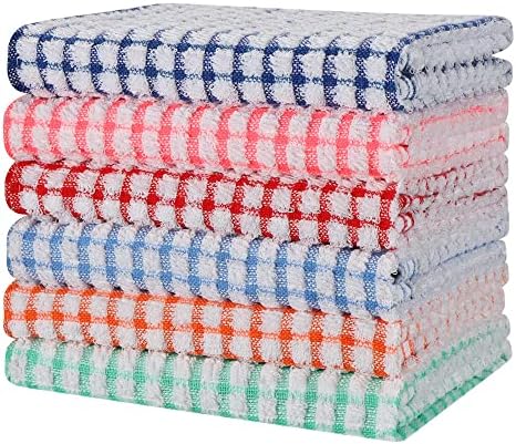 Gentlife 6-Pack Kitchen Dish Towels, 16 Inch x 25 Inch Bulk Absorbent Cotton Kitchen Towels Super Soft Dish Cloths, Dish Towels for Drying Dishes Bright Colorful Tea Towels Kitchen Hand Towels