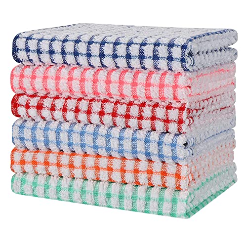 Gentlife 6-Pack Kitchen Dish Towels, 16 Inch X 25 Inch Bulk Absorbent Cotton Kitchen Towels Super Soft Dish Cloths, Dish Towels For Drying Dishes Bright Colorful Tea Towels Kitchen Hand Towels #TOP11