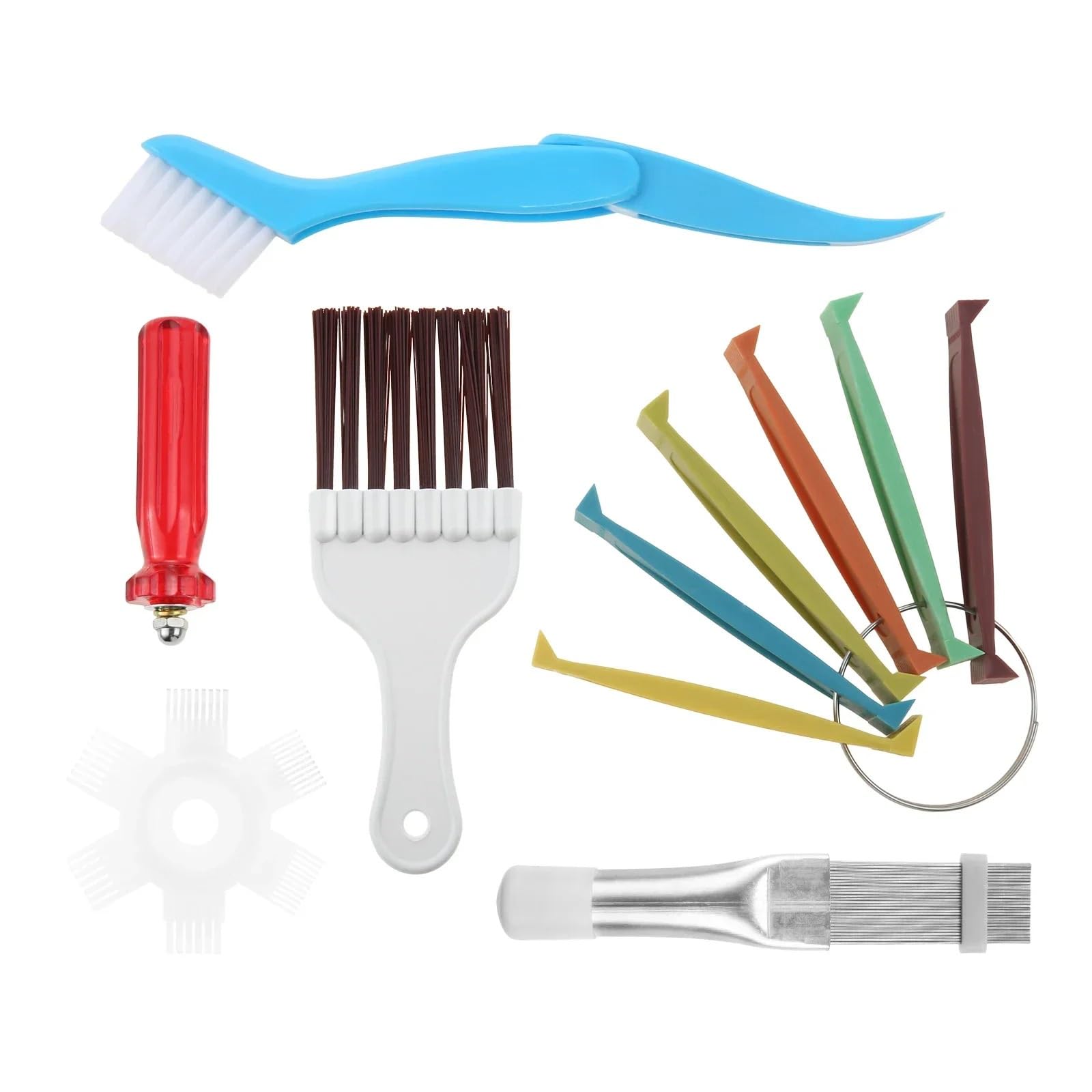 5Pcs Air Conditioner Fin Cleaner Set Comb Condenser Straightener Brush Evaporator Radiator Cleaning Kit