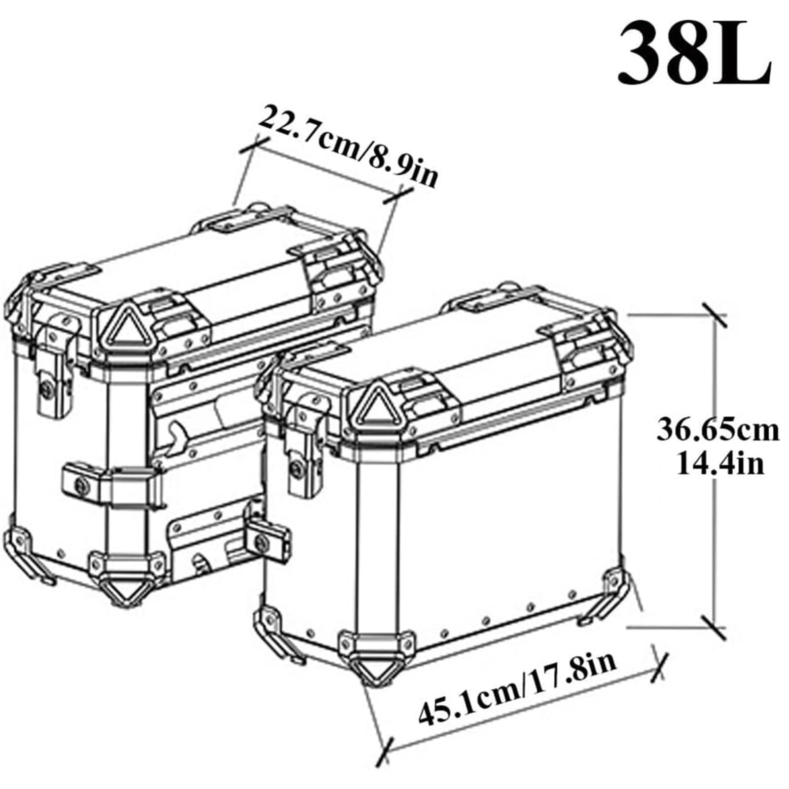 Valigie Laterali In Alluminio Per Moto 38L Tour Trunk Borse Da Sella Rigide Universali Borse Laterali Per Moto Impermeabili E Anticollisione Con Serratura Di Sicurezza Per Bagagli Del Casco Silver,C
