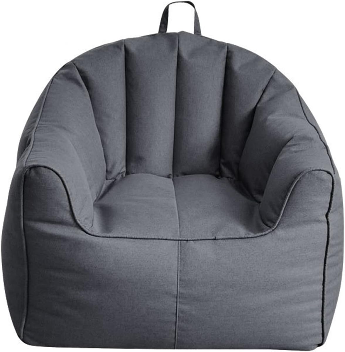 HWOEK Bean Bag Chair Cover Only (No Filler), Stuffed Animal Storage and Memory Foam Washable Linen Fabric Beanbag Sofa Covers for Adults, Kids, Teens,Dark Gray,75x60x75cm