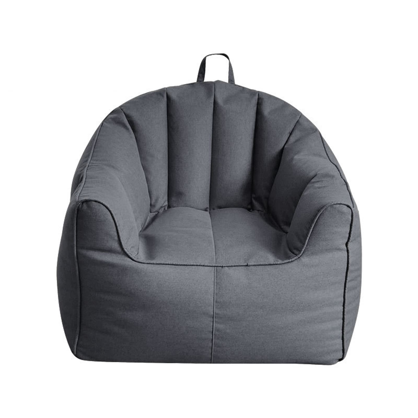 HWOEK Bean Bag Chair Cover Only (No Filler), Stuffed Animal Storage and Memory Foam Washable Linen Fabric Beanbag Sofa Covers for Adults, Kids, Teens,Dark Gray,75x60x75cm