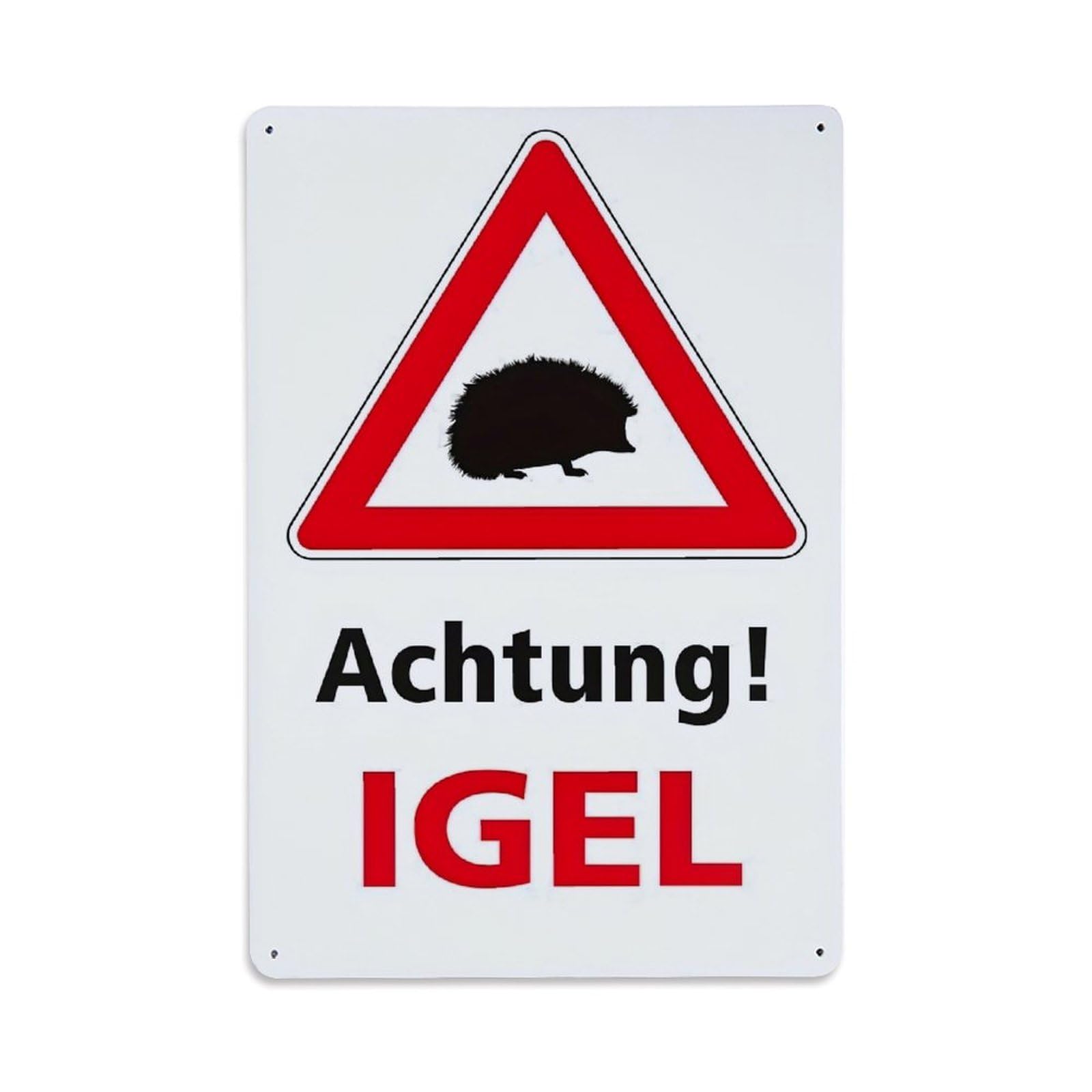 Jdfenggu Vintage Warning Sign With Hedgehog Silhouette Retro Metal Tin Sign, Metal Poster For Bar, Home, Man Cave, Kitchen, Laundry Room Art Decor 8X12 Inch