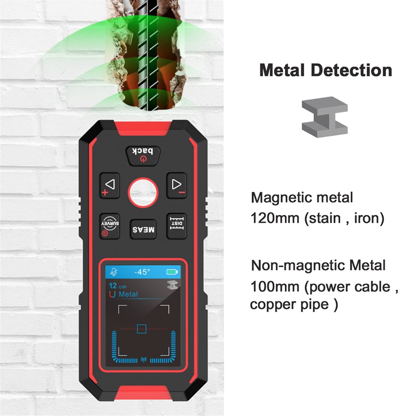 Tester di Rete, Il Metro a Nastro Professionale for telemetro Multifunzionale NF-518S Supporta la Distanza di rilevamento di Metallo/Legno/Filo