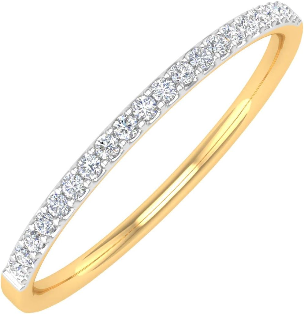 1/10 Carat (ctw) 10K Gold Natural Round Diamond Ladies Wedding Anniversary Stackable Ring