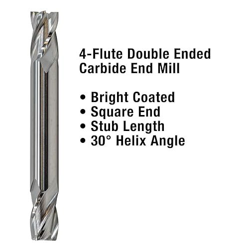 Miniatura 3 de 102234 18" Diámetro x 18" Mango 4-Flute Stub Longitud Doble Extremo Serie Azul Fresa de Carburo