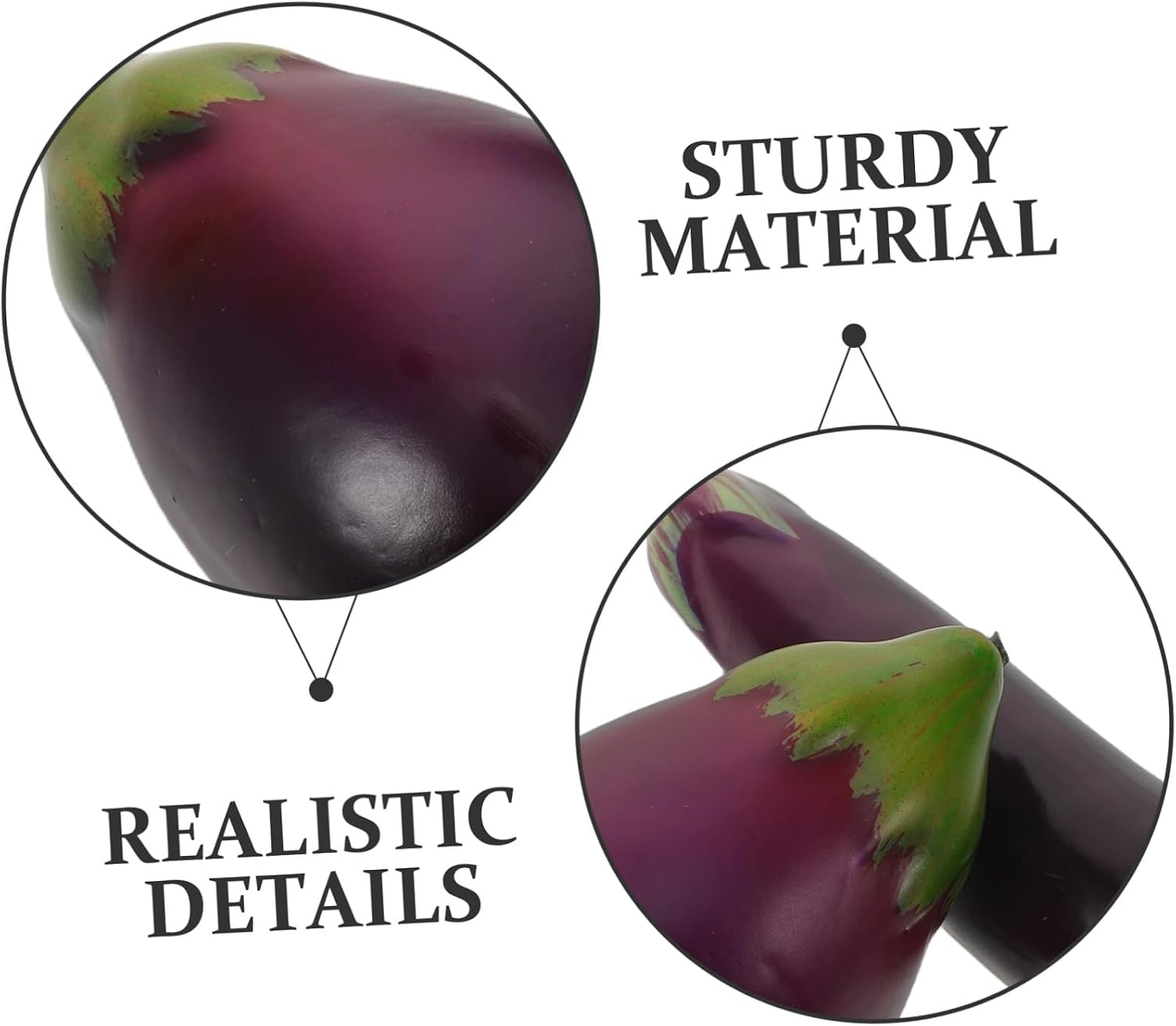 6pcs Realistic Artificial Eggplant Simulation Vegetable Models for Photography Classroom Teaching Restaurant Display Decorative Faux Food Ornaments