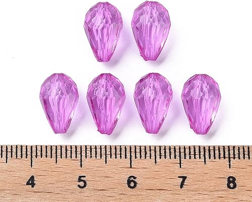 Miniatura 9 de Beadthoven - 1338 cuentas de acrílico facetadas con forma de lágrima transparente, cuentas colgantes de cristal con forma de gota de agua, cuentas