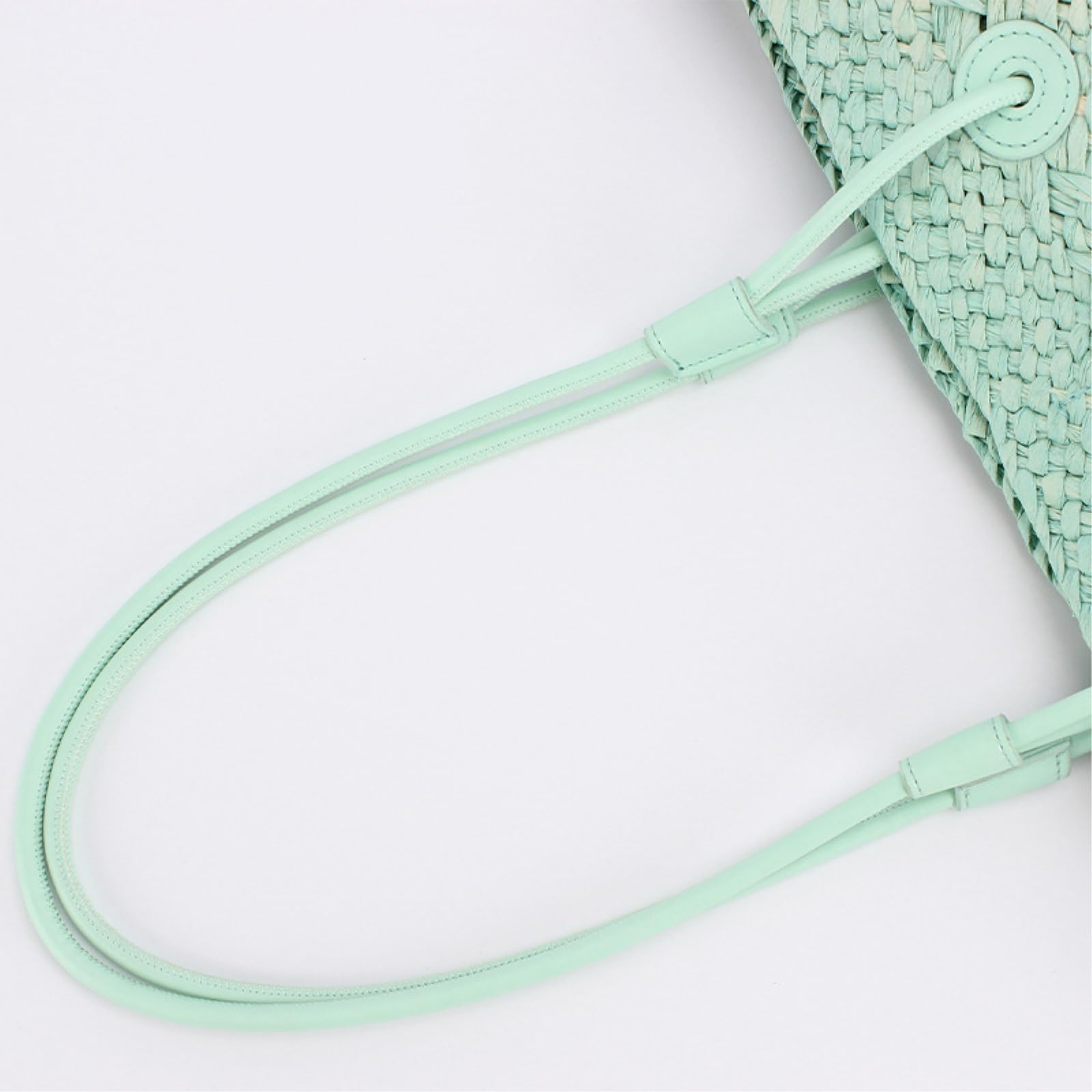 Umhängetasche Zwei Ton Gradient Stroh Gewebte Tasche, Dünne Lederband Große Kapazität Sommer Strandurlaub Schulter Handtasche-kamika