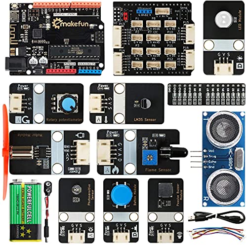 Emakefun PH2.0 Sensor Modules Basic Kit for Arduino UNO ATmega328P with 20 Lessons Tutorial Compatible with Arduino IDE Mixly Scratch Mblock Graphical Programming