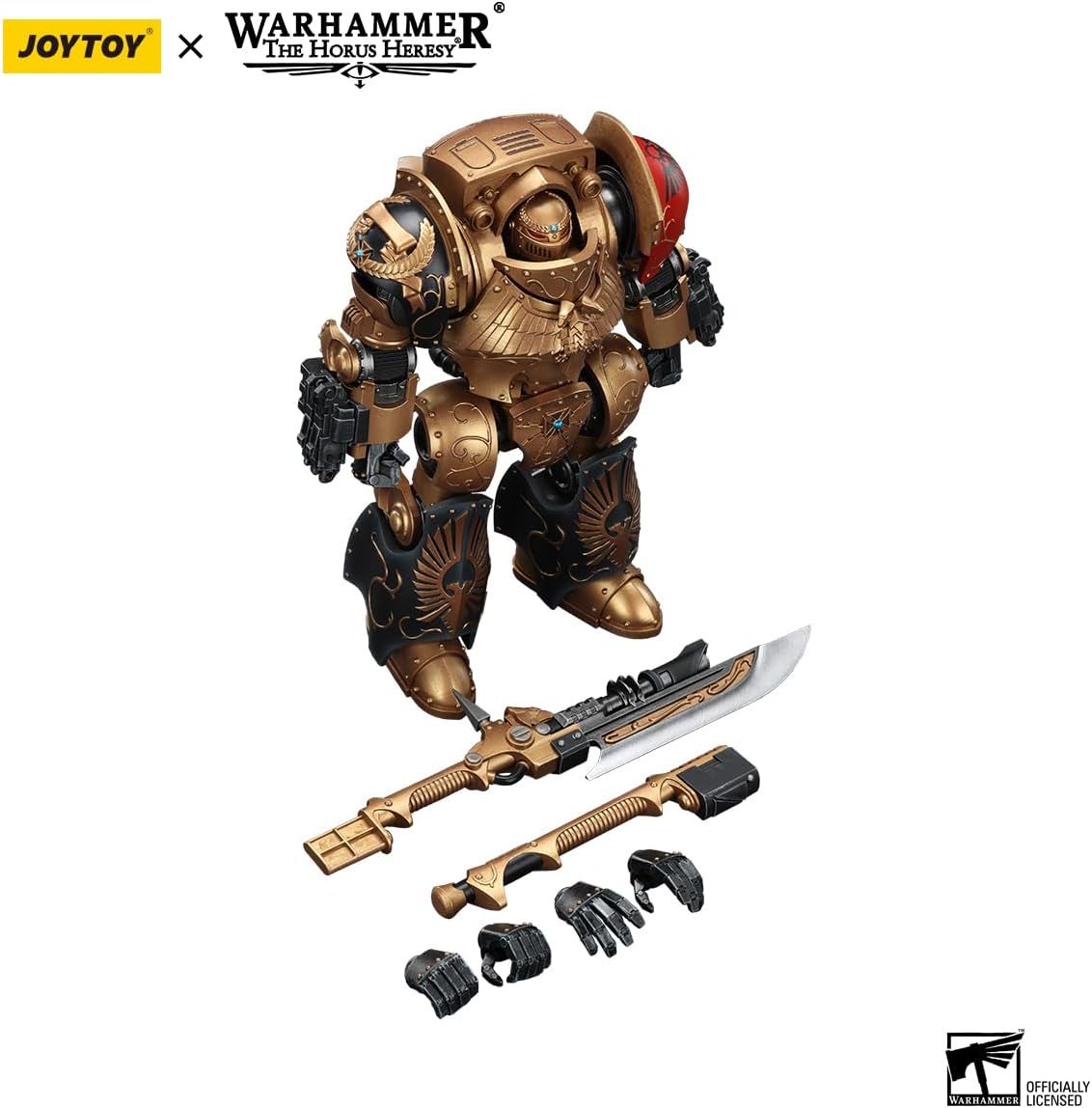 JOYTOY Warhammer The Horus Heresy Legio Custodes Contemptor-Achillus Dreadnought 1/18 9.8in Action Figure with Exquisite Design, Gifts for Fans & Collectors