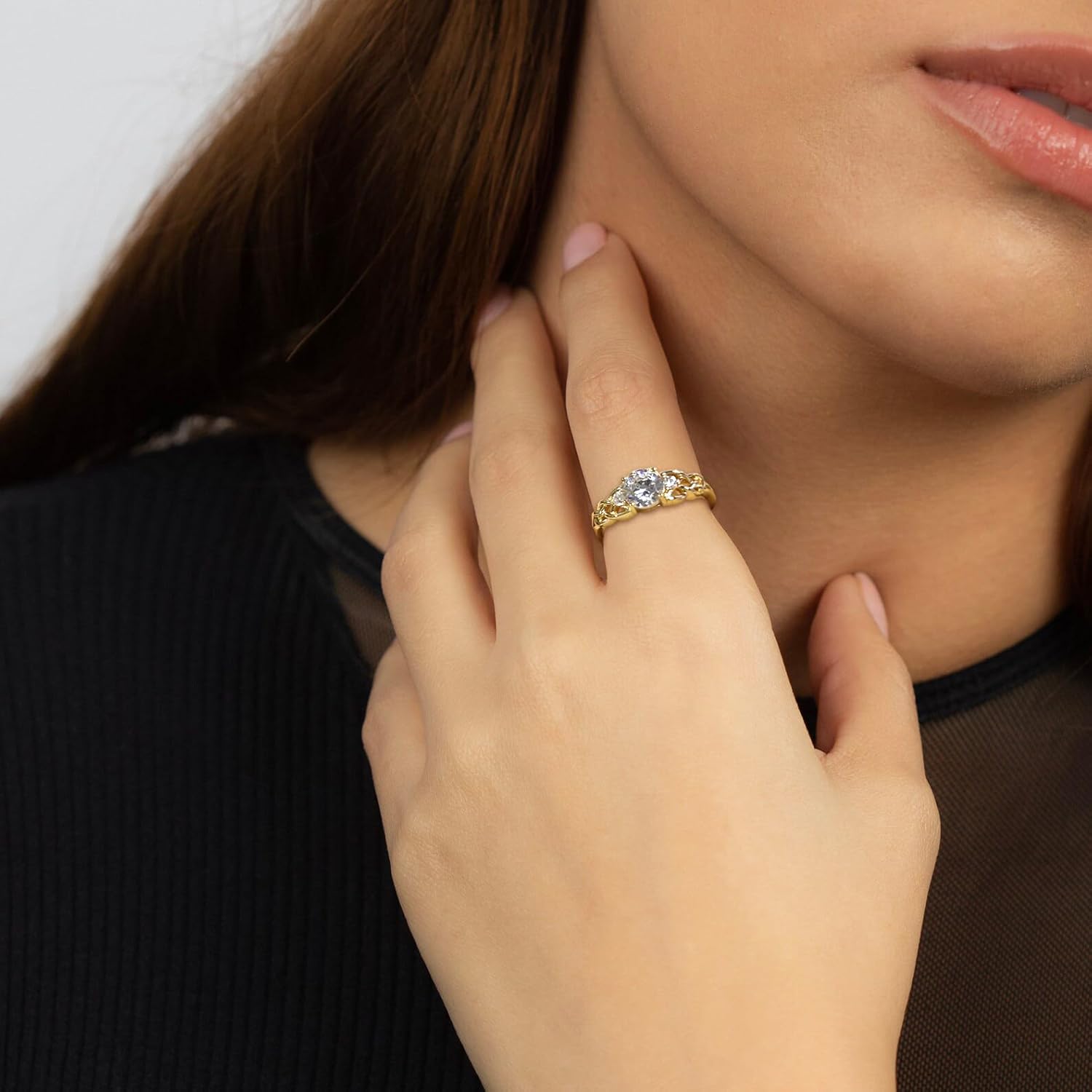 STARCHENIE Celtic Knot Ring for Women 925 Sterling Silver 3-Stone Promise Ring Size 5-10 - Image 3