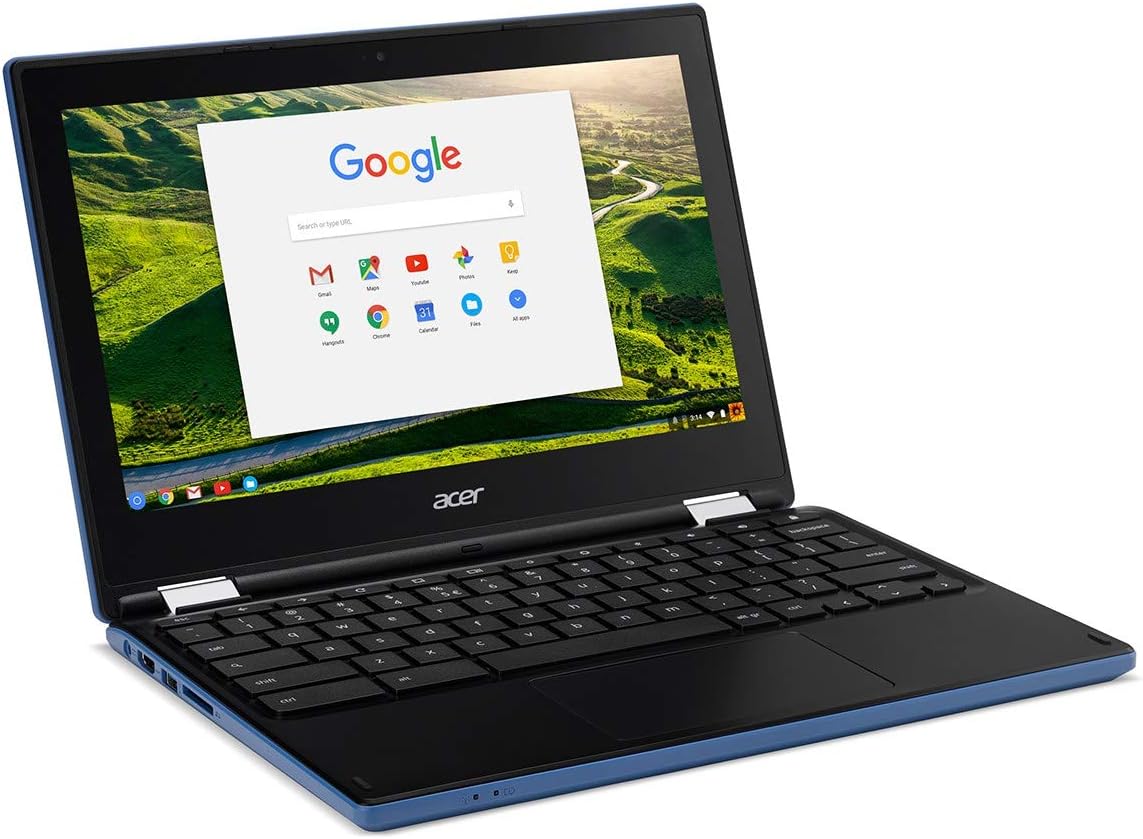 Exclusive Discount 50% Price Acer R11 Convertible 2-in-1 Chromebook in Blue 11.6in HD Touchscreen Intel N3060 1.6Ghz up to 2.48GHz 4GB RAM 32GB SSD, Webcam, Bluetooth, Chrome OS (Renewed)