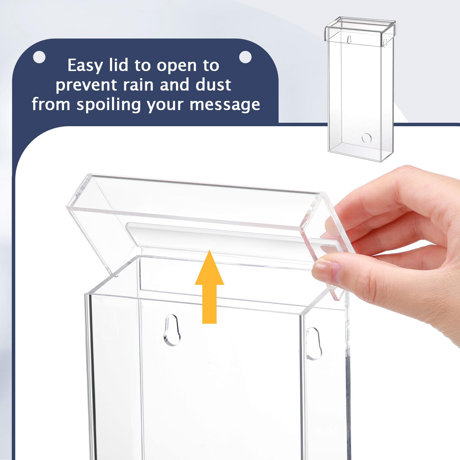 LIQWEI Outdoor Brochure Holder With Lid, 8.5 X 11 Inch Waterproof Acrylic Wall - View #8