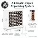 AllSpice Spice Rack Organizer, Wood, 525 Unique Labels, Countertop or Wall Mount, Includes 30 4oz Jars- Matte White Product Image 3