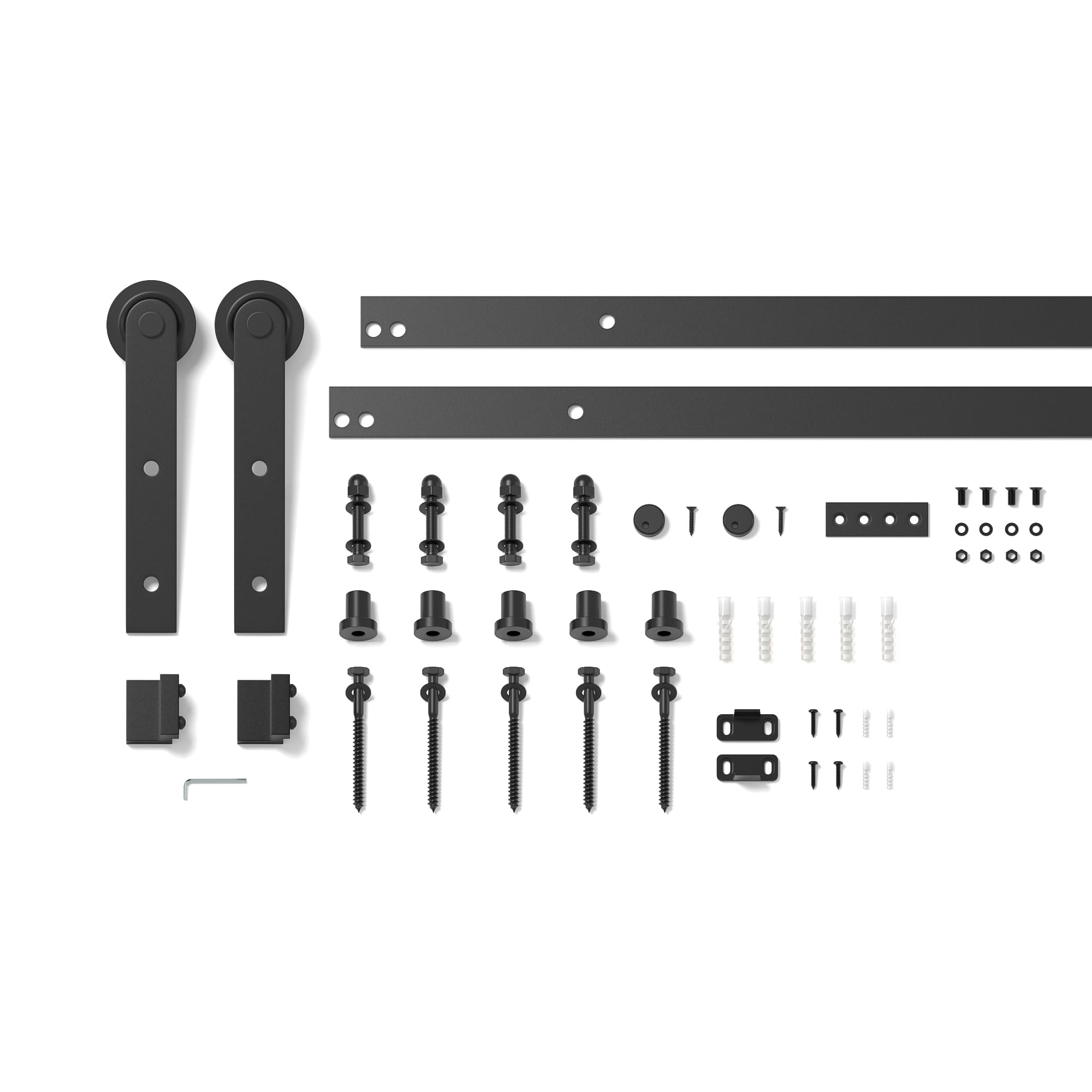 SANKEYTEW, Kit porta scorrevole, per porta singola in legno, per fienile, resistente, con rotaia