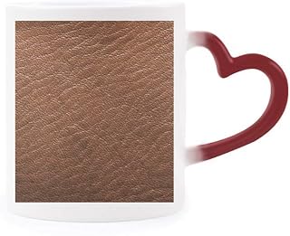 DIYthinker Cuero marrón Resumen de diseño Morphing de Calor de la Taza Copa Sensible Corazón Rojo