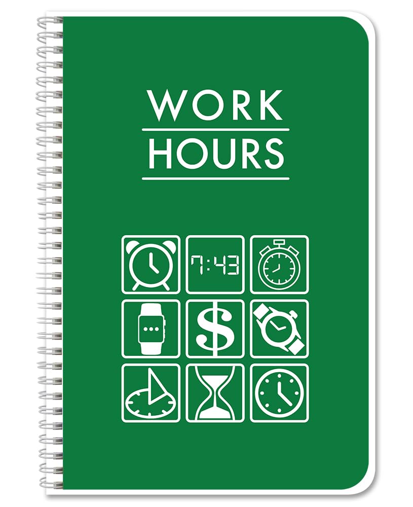 BookFactory Work Hours Log Book/Working Hours Tracking Journal/Plant Worker Tracking Hourly Shifts Tracker Notebook - Wire-O, 112 Pages, 6'' x 9'' (BX