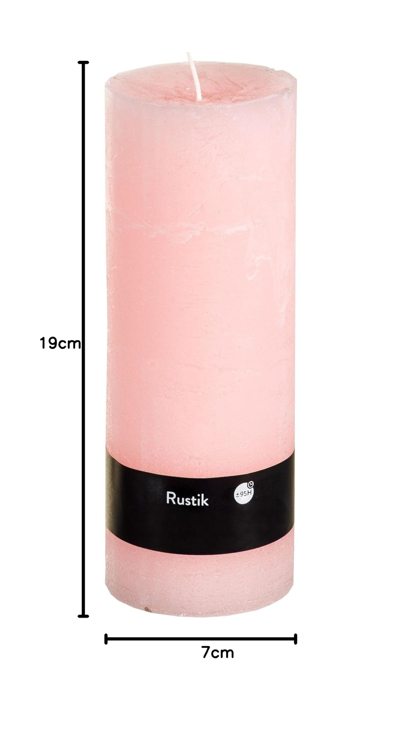 Stumpenkerzen Rustic 4er Set - Stumpenkerze, Blockkerze, Kerze, Adventskranz, Advent - Kein Ruß - (7x19, Light Pink, 4)