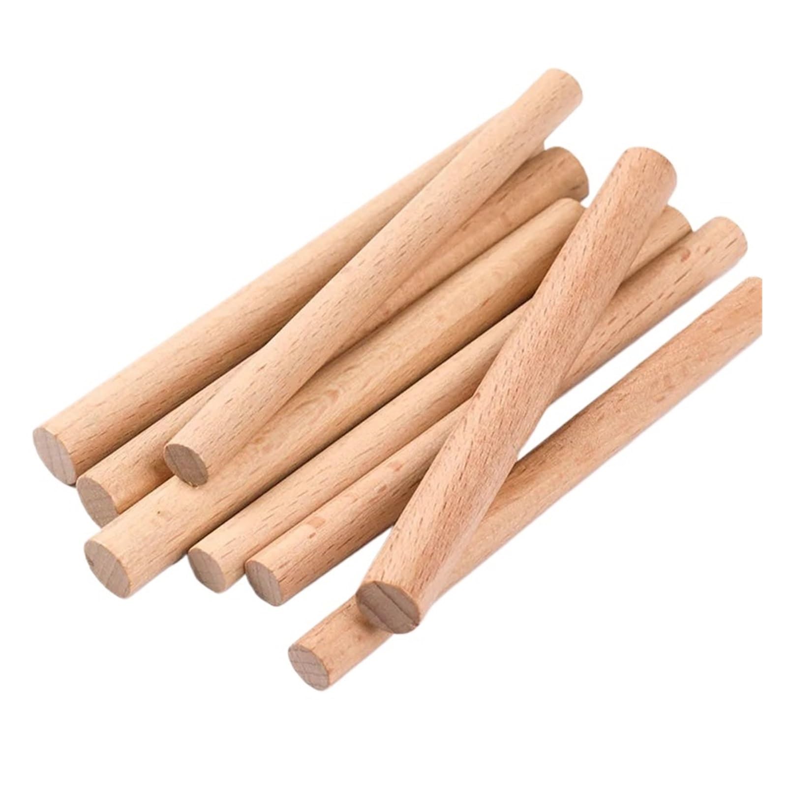 Puste drewniane kołki, Zestaw 5 prętów do kołków z twardego drewna, 1-1,4 cm x 10-40, makramy(1.4x40cm)