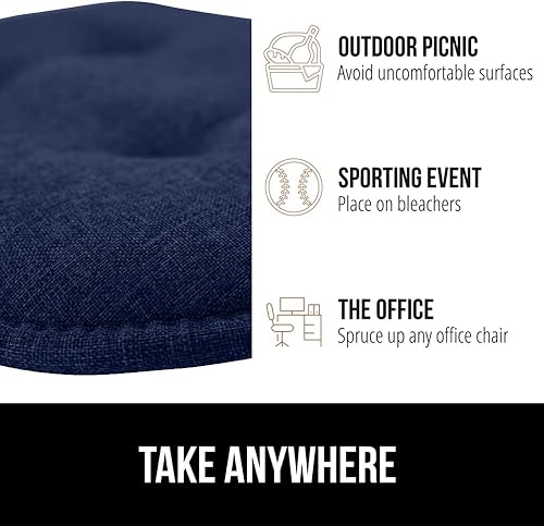 Miniatura 9 de GORILLA GRIP Juego de 4 cojines antideslizantes para silla, no requieren ataduras, almohadillas de espuma viscoelástica para comedor, mesa de