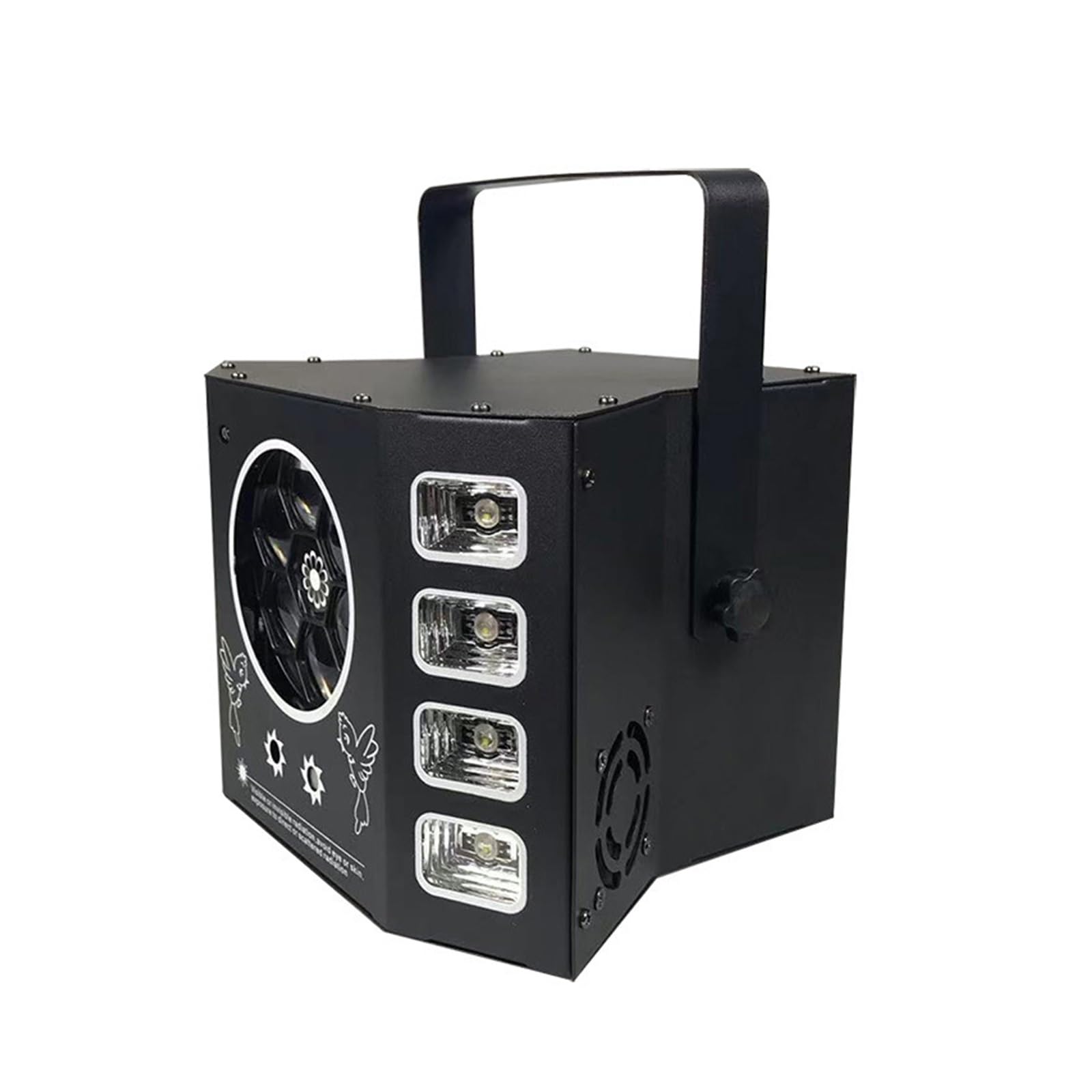 DJ Disco LED 4 w 1 efekt oświetlenia scenicznego pszczoła oko UV czarne światło stroboskopowe wesele impreza świąteczna lampa aktywowana dźwiękiem Na imprezy i do klubów(No Remote)