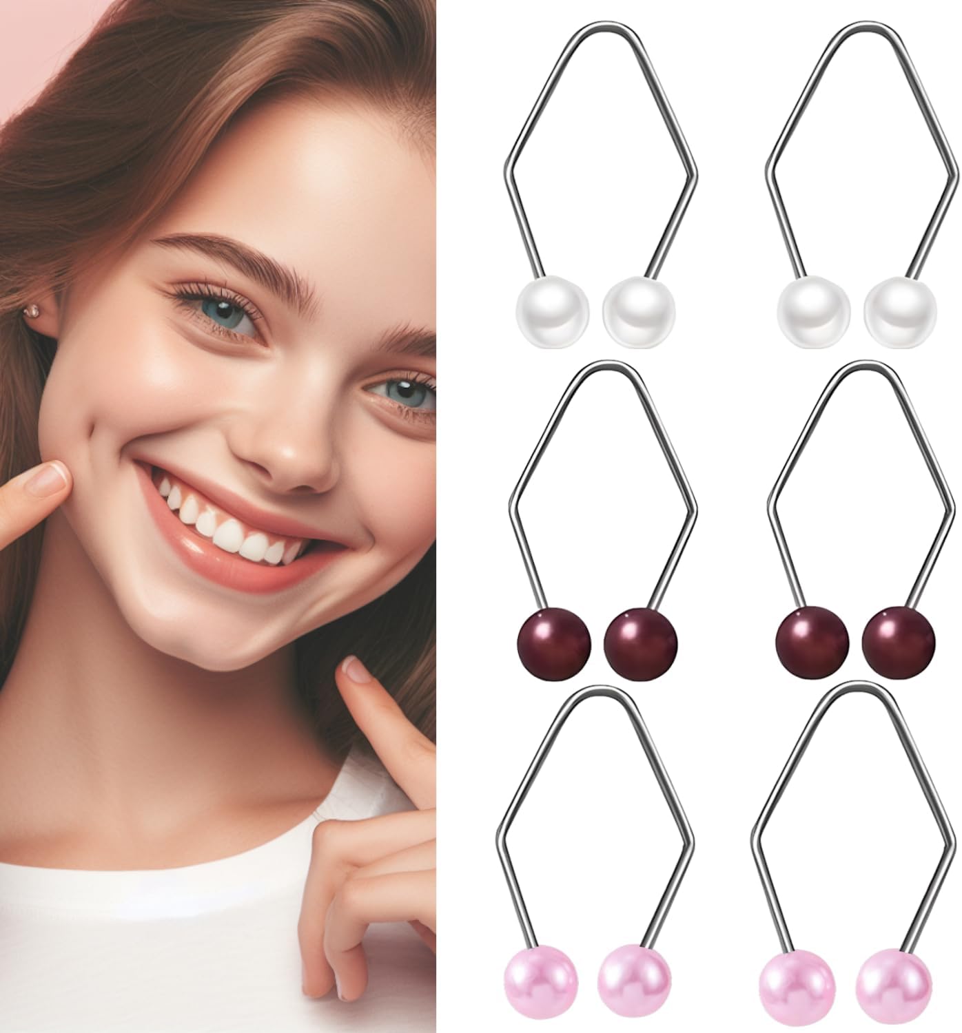 6pcs Dimple Makers For Cheeks, Dimple Trainer For The Face, Mask Maker, Facial Care& Exerciser, Face Lift, Personal Skin Care tools,Develop Natural Dimples devices Gifts for wowen