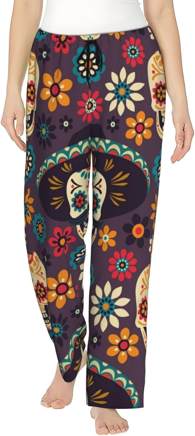 Women'S Soft Pajama Pants,Comfy Casual X-Mas And New Year Lounge Pants With Pockets,Sleep Pajama Bottoms For Women