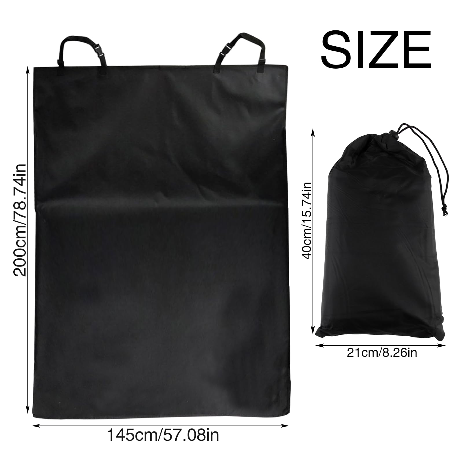 Vaskula Osłona bagażnika dla psa 200 x 145 cm, ochrona progu bagażnika, mata ochronna z tkaniny Oxford, koc dla psa, uniwersalna mata ochronna do bagażnika samochodowego, SUV, vana, (czarna)