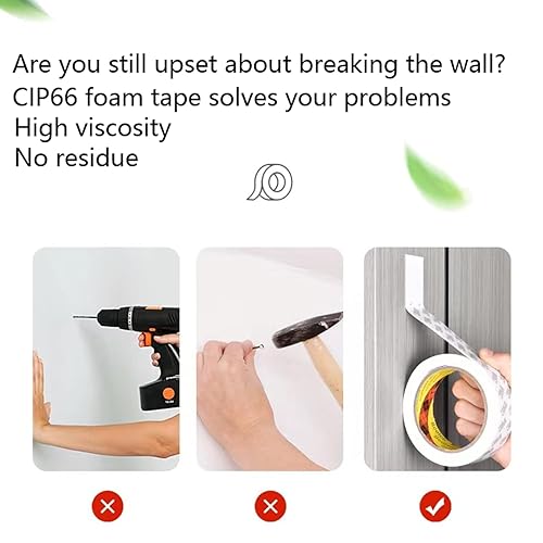 Miniatura 4 de 3M - Cinta de espuma de doble cara, 0.39 pulgadas x 16 pies, tiras para colgar cuadros, cinta de montaje resistente, tiras de cinta de espuma de