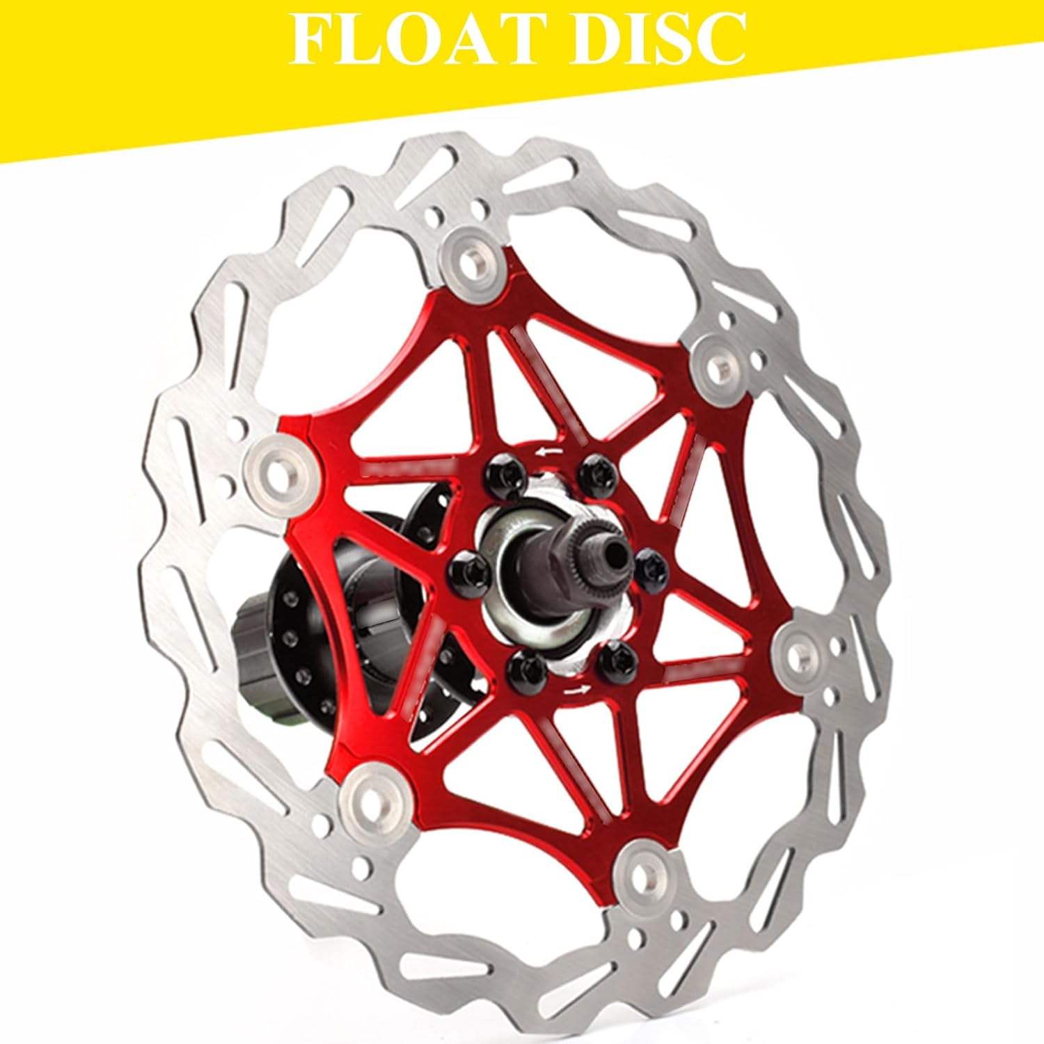 203MM Ultra-Light Stainless Steel Bike Disc Brake Rotor - 6-Bolt Compatible for Mountain and Road Bikes(Black,1pcs)