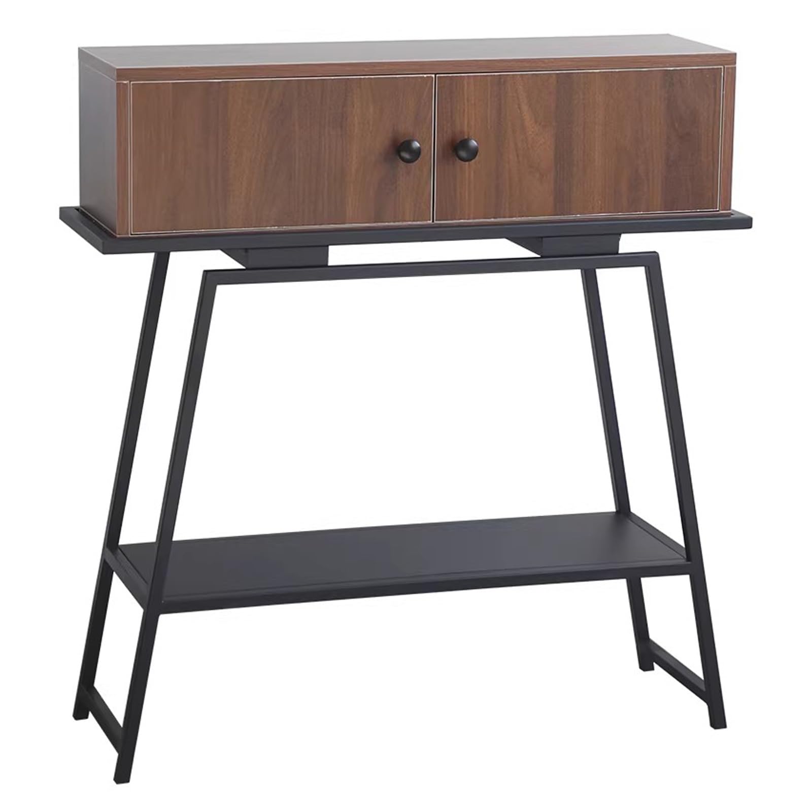 Mesa consola de madera maciza y hierro para entrada con soporte de 60 kg de carga