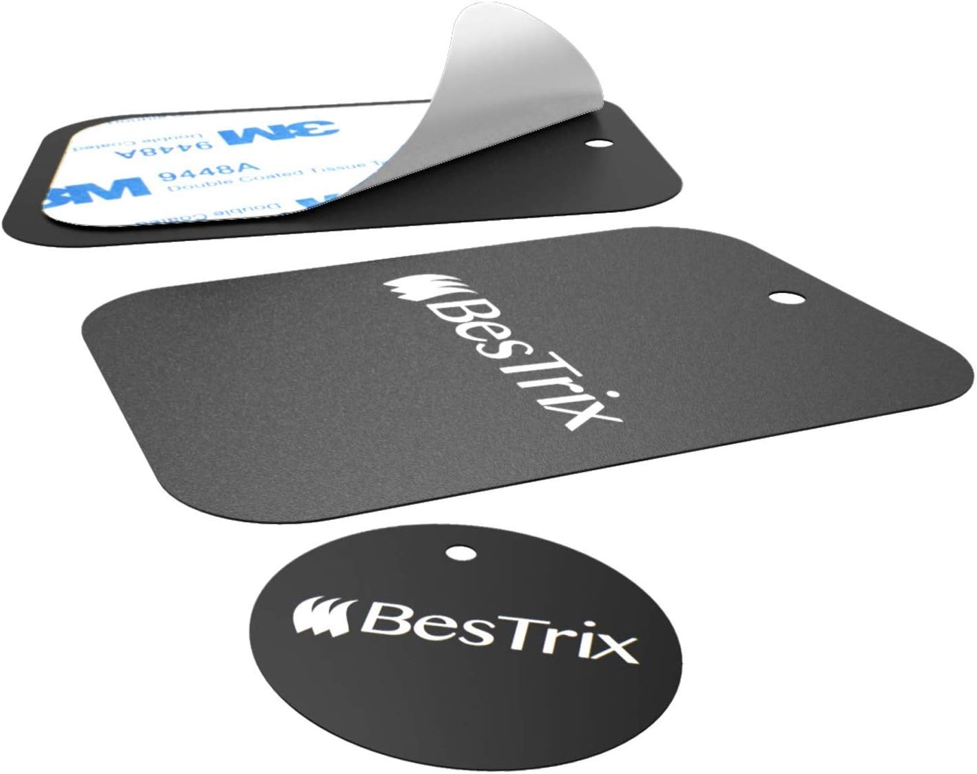 Bestrix Metal Plate for Magnetic Mount with 3M Adhesive (Set of 4) Extra Thin