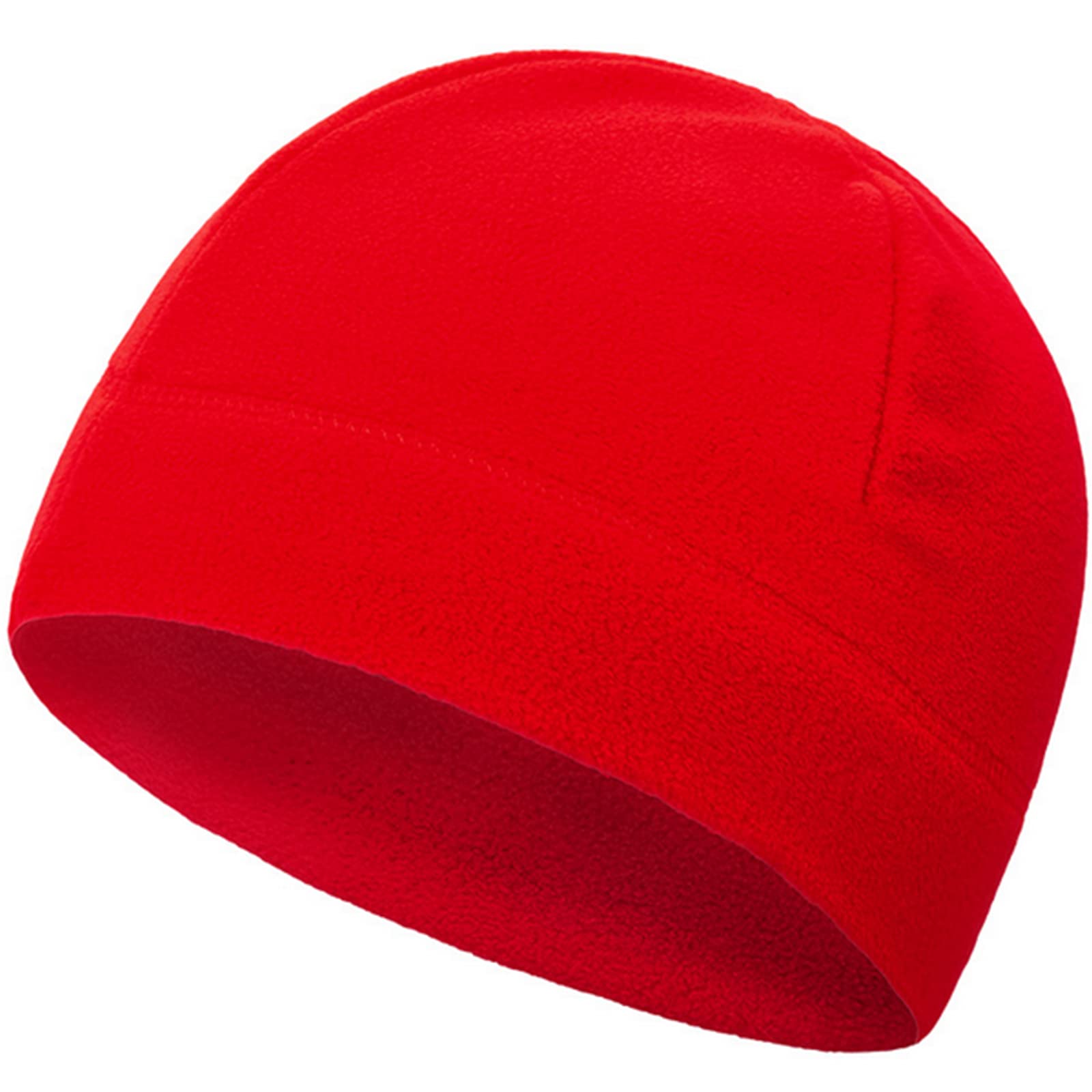Synthetic Microfleece Tactical Polartec Watch Cap Fleece Youth Mens Winter Hat Military Tactical Skull Cap Beanie, Red, M