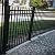 Aspen Style 3-Rail Steel Fence Gate, Powder-Coated Black (4'W x 5'H)