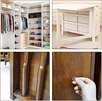 Vista 5 de uxcell Calcomanías autoadhesivas de plástico texturizado para puertas de madera, muebles, gabinetes, estanterías, placas, 0.827 in de diámetro, 162