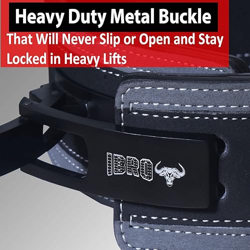 Miniatura 5 de IBRO Cinturón de gimnasio con palanca de levantamiento de pesas Potencia de 0.315 in, 0.394 in o 0.512 in Cinturones de cuero genuino de alta