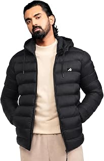 Boldfit Winter Jacket for Men Nylon Puffer Hooded Insulated Heavy Jackets, Full Sleeve Jacket Standard Length Winter Jackets Ideal for Monsoon & Minus 10 Degree Protection