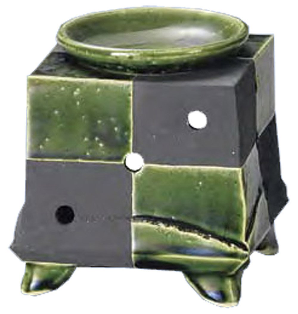 Candle -type tea incense burner Oribe black checkered Y-1622