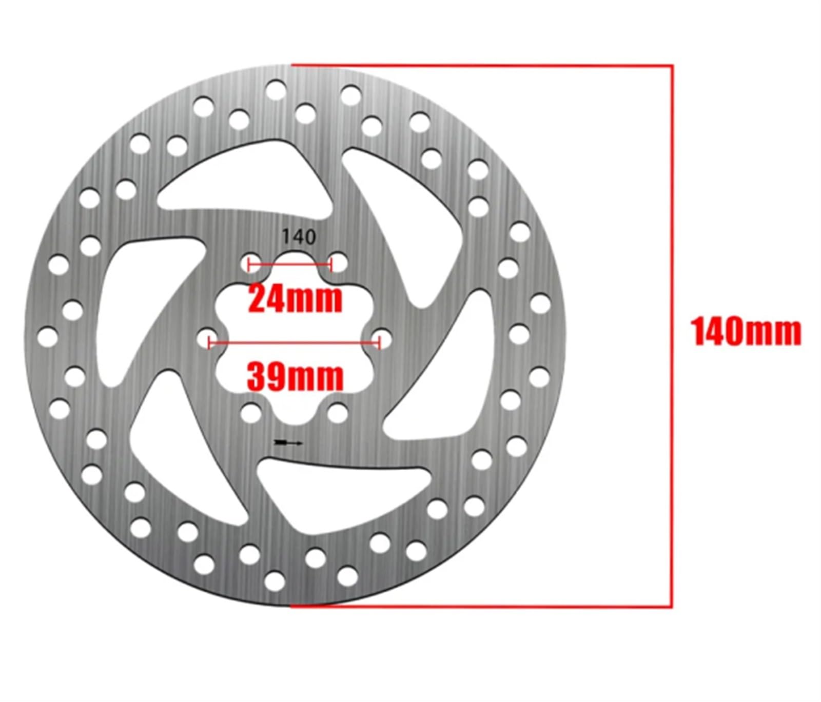 Disco Freno da 140 mm 6 Fori Compatibile for Segway Ninebot P65 P100S Accessori for Scooter elettrici Parti di Ricambio for Disco Freno for Scooter Elettrico